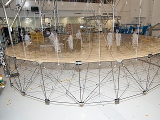 Antenna fully unfurled during test