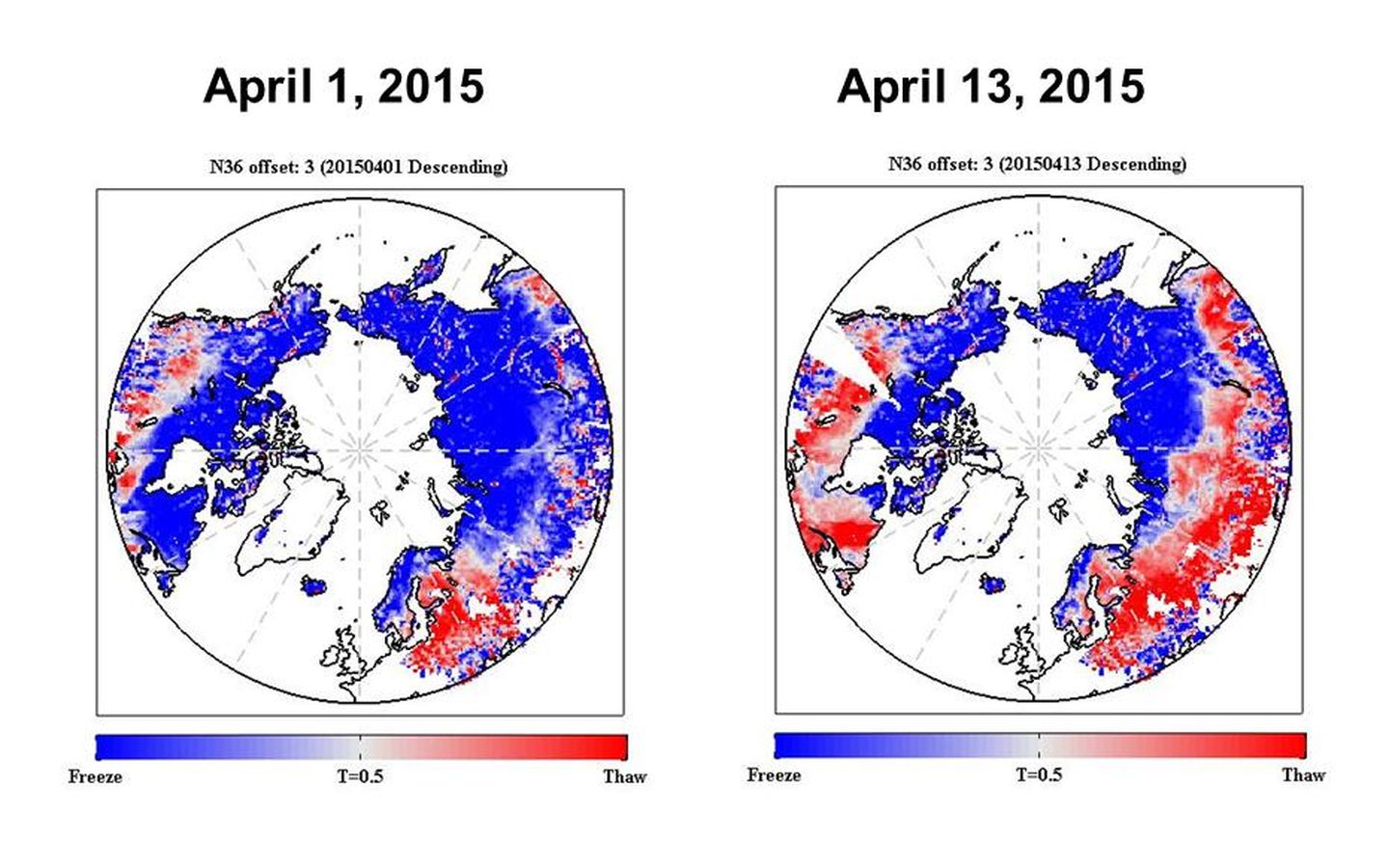 SMAP shows progression of spring thaw SMAP