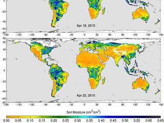 These maps of global soil moisture were created using data from the radiometer instrument on NASA